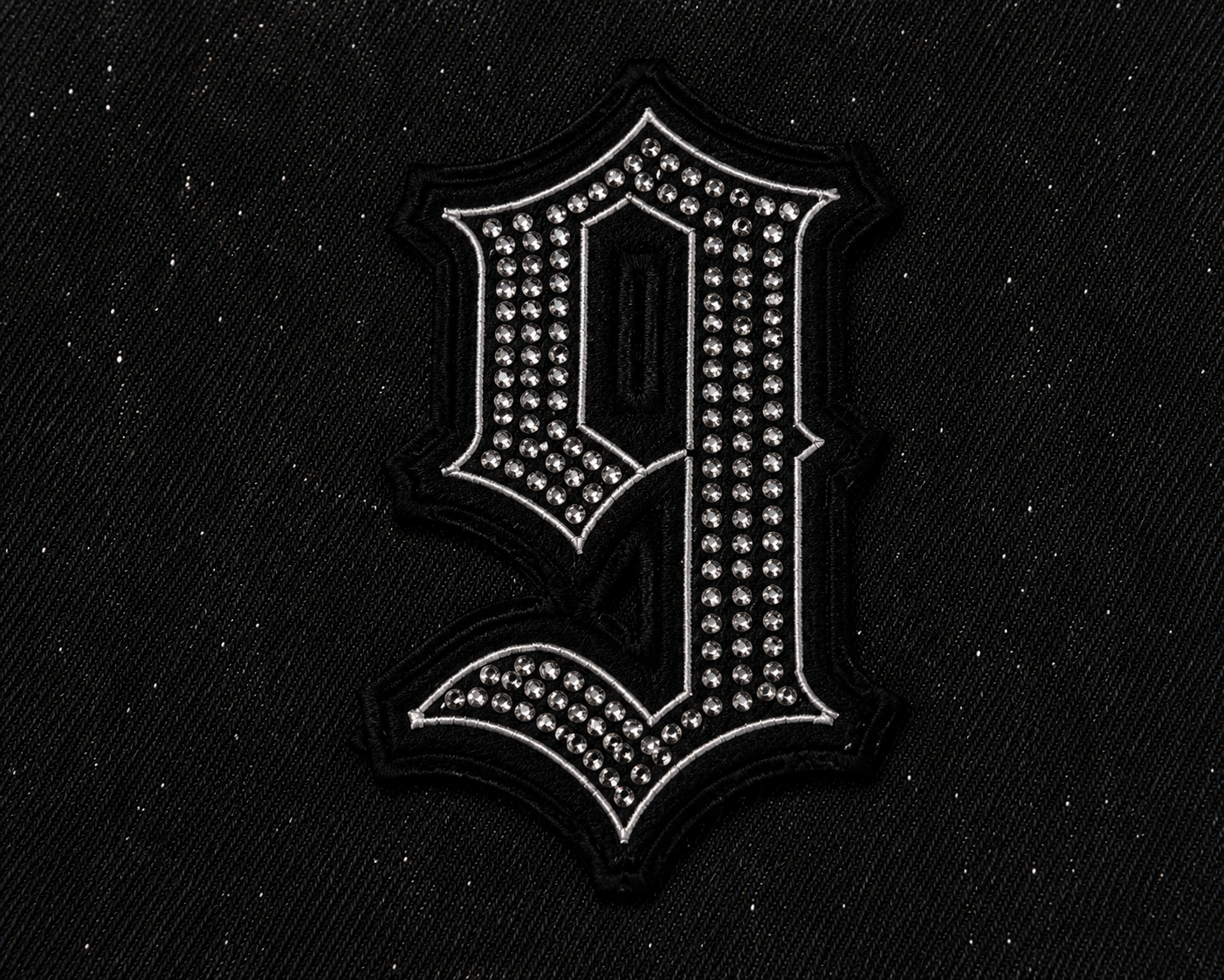 The Nine9 Inferno Rhinestone Oversized Denim Shorts (Obsidian Black)