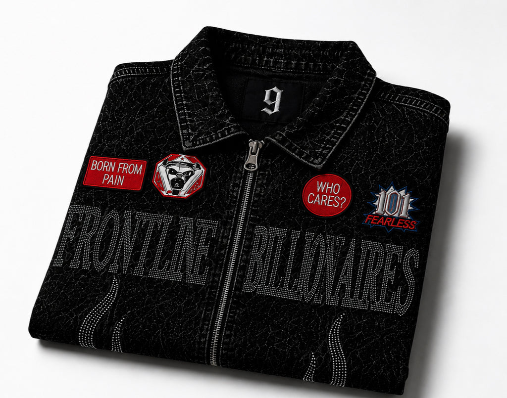 NINE9 VINTAGE DENIM ZIP SHIRT