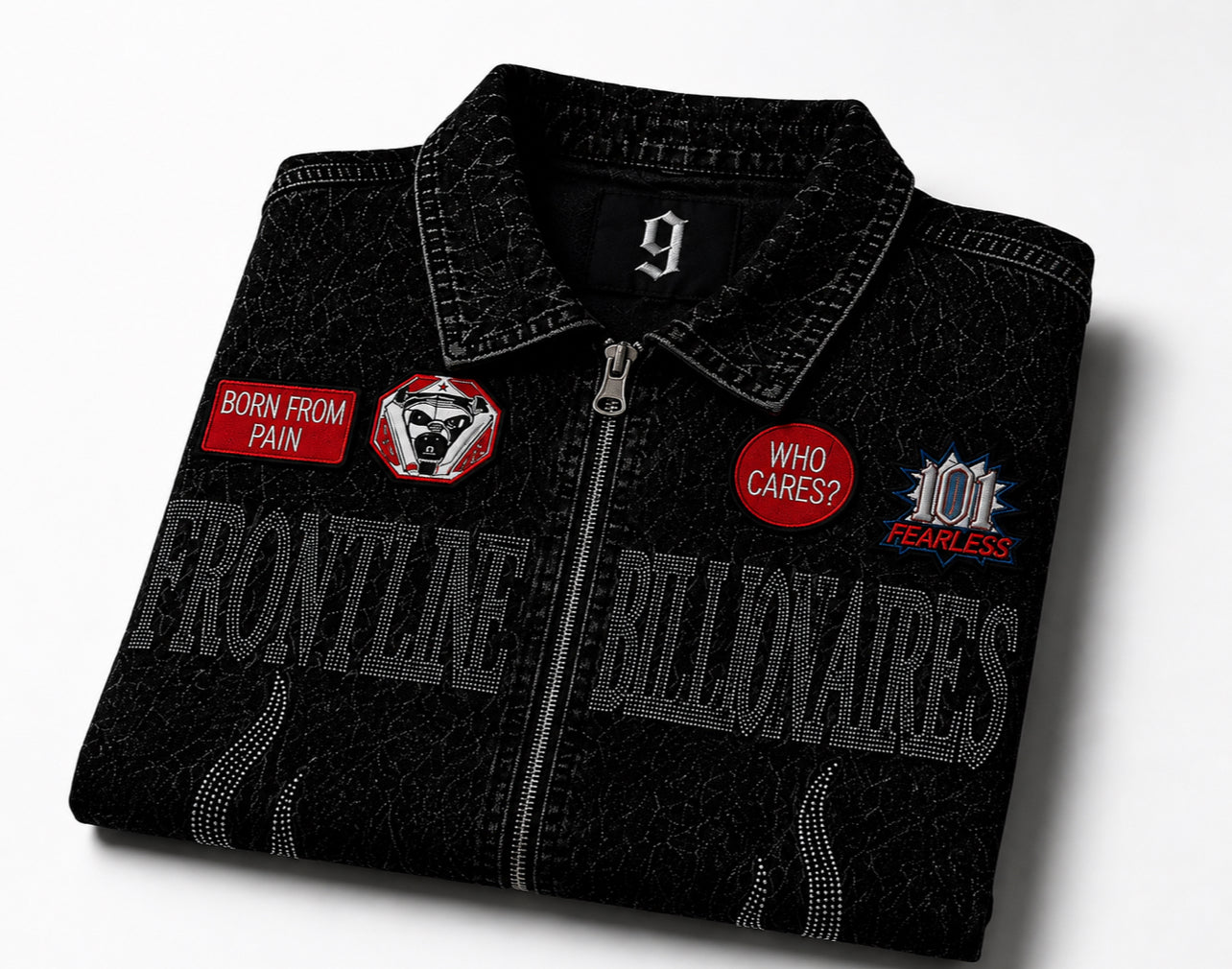 NINE9 VINTAGE DENIM ZIP SHIRT