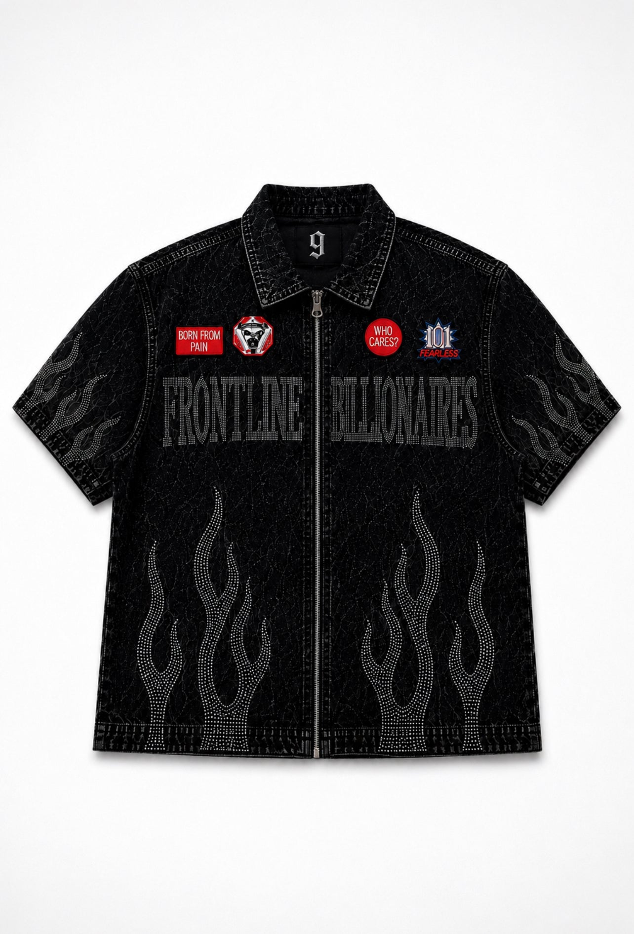 NINE9 VINTAGE DENIM ZIP SHIRT